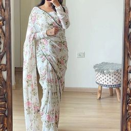 Sidhidata Floral Pure Georgette Ready to Wear Saree-picture-39