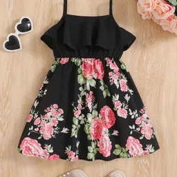 White World Girls Floral Print Fit & Flare Dress-image-59