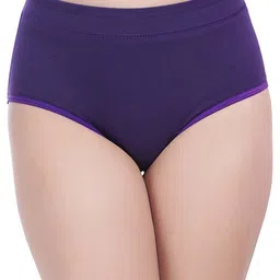 YOU FOREVER Women Pack Of 3 Cotton High Waist Hipster Briefs YF-3HWPNT-07-S-Purple-image-51