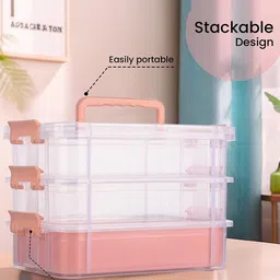 Kuber Industries Peach-Coloured Set of 2 Water Resistant Multi-Utility Organisers image 5