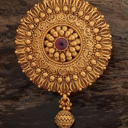 Kushal's Fashion Jewellery Women Ruby Gold-Plated Ethnic Antique Hair Brooch-image-43