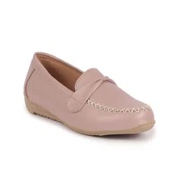 FAUSTO Women Textured Stitched Bow Detail Lightweight Penny Loafers-image-76