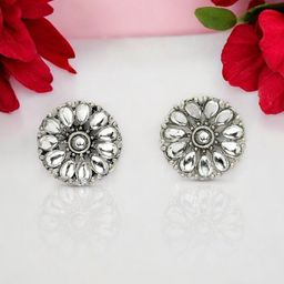 ADIVA Floral Studs Earrings-image-22