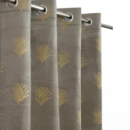 Myntra Elegant Homes Grey Velvet Window Curtains-picture-2