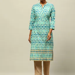Rangriti Women Geometric Printed Thread Work Kurta-picture-21