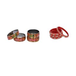 SOMIL Set Of 8 Multi Alloy Artificial Stones & Beads Bangles-picture-29