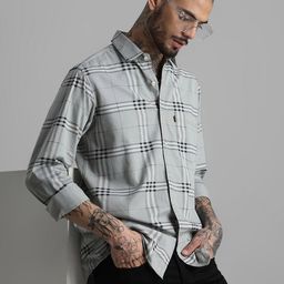 Klub Fox Men Smart Slim Fit Tartan Checks Opaque Printed Casual Shirt-image-5