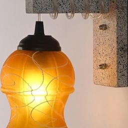 SOMIL Yellow Glass Cylinder Printed Wall Lamps-image-72