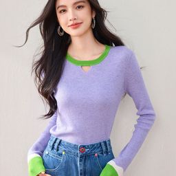 JC Collection Women Round Neck Long Sleeves Pullover Sweater-image-42