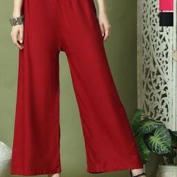TAG 7 Women 3 Flared Ethnic Palazzos-image-65