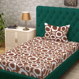 Myntra Elegant Homes Rust & White Printed 300 TC Single Bedsheet Set 2.25 m x 1.50 m-image-9