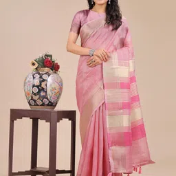 ALAGINI Woven Design Zari Organza Saree-13