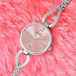 LOUIS DEVIN Women Brass Embellished Dial & Stainless Steel Bracelet Style Straps Analogue Watch-image-47