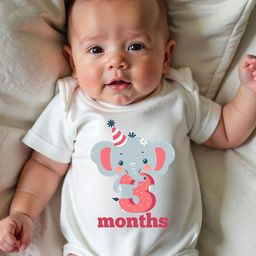 YK Infants Three Month Elephant Printed Cotton Bodysuit-picture-32