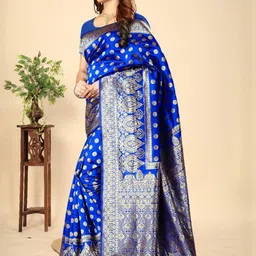 MORDEN MUSE Woven Design Zari Silk Blend Banarasi Saree-picture-46