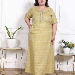 Swasti Women Plus Size Round Neck Floral Print Fit & Flare Maxi Dress-image-11