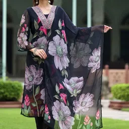 Sita Embroidered Georgette Kurta Set-picture-5
