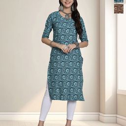HERE&NOW Women Pack Of 2 Ethnic Motifs Printed Crepe Kurta-24