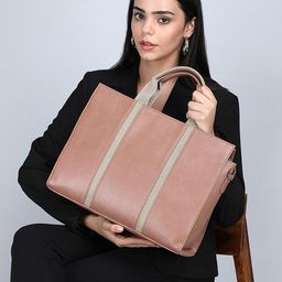ALL ABOUT HER PU Structured Tote Bag with Cut Work image 3