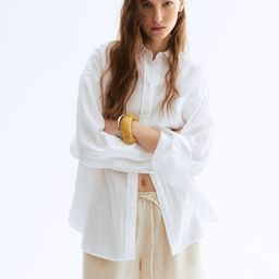 H&M Linen Drawstring Shorts-image-69