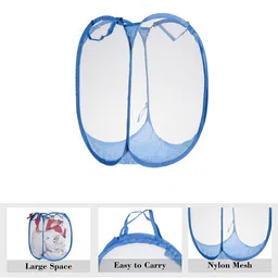 Kuber Industries Blue Laundry Bag With Handle image 4