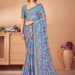 Panzora Zari printed Saree with blouse piece-picture-19