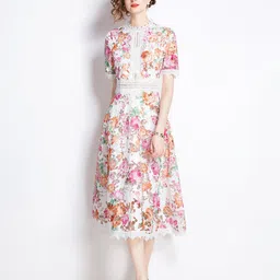 JC Collection Women Floral Printed Fit & Flare Midi Dress-image-23
