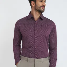 Raymond Printed Pure Cotton Slim-Fit Semicutaway Formal Shirt-picture-17