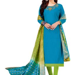 HERE&NOW Floral Embroidered Beads Anbd Stones Unstitched Dress Material-image-14