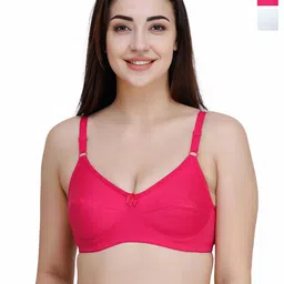 College Girl Pack Of 2 Full Coverage Cut and Sew Pure Cotton Bra-image-44