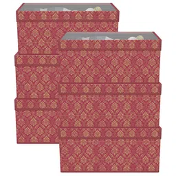 Kuber Industries Maroon 6 Pieces Drawer Organiser With Transparent Lid image 3