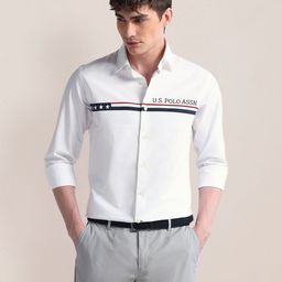 U.S. Polo Assn. Men Classic Spread Collar Solid Cotton Casual Shirt-image-16