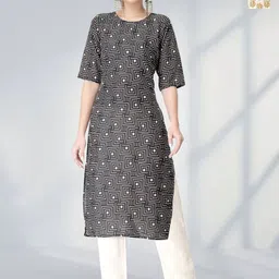 HERE&NOW Women Ethnic Motifs Printed Regular Kurta with Trousers-image-87