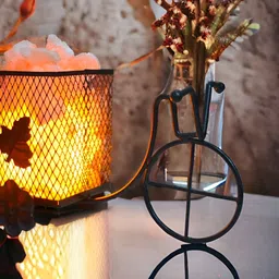 GLOBAL AROMA Pink Metal Himalayan Rock Salt Table Lamp-34
