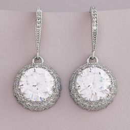 Kushal's Fashion Jewellery Rhodium Plated Zircon Studded Contemporary Drop Earrings-picture-4