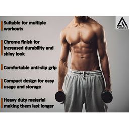ADRENEX Set Of 2 Round Fixed Weight Dumbbell - 3 kg Each image 2