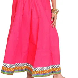 Exotic India Plain Midi Skirt From Pilkhuwa With Patch Border-image-29