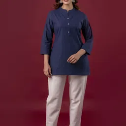 Moda Rapido Mandarin Collar Pure Cotton Straight Kurti-picture-50