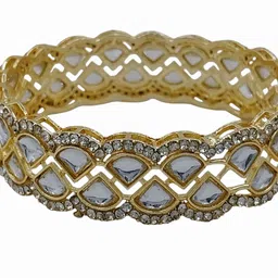 Anouk Set Of 2 Gold-Plated Kundan-Studded Wedding Bangles image 3