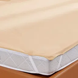 Home Centre Beige 130 TC King Bedsheet with Pillow Covers-52