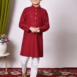 AHLAN APPARELS Boys Woven Design Kurta with Pyjama-52