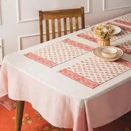 Fabindia Red & Beige 6 Pieces Printed Cotton Table Placemats-10