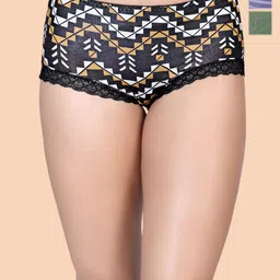 Amour Secret Pack Of 3 Printed Hipster Briefs P2051_Blu_Grn_Mpnt_S-image-54