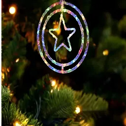 KAVYARA Blue & Yellow Star Shape Christmas String Lights-58