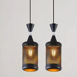 GAUVIK Black & Brown 2 Pieces Traditional Hanging Light Ceiling Lamps-44
