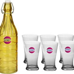 Serving Lemon Set Of Bottle And 6 Glass, 1 Ltr-D56 Jug Bottle Glass Set-image-9