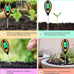 dhruv-pro 4 in 1 PH Meter for Soil Testing Digital Soil Tester Meter Digital pH Meter image 4