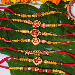 Designer RAKHISEVEN-COMBO-1 Assorted Rakhi Set-image-15