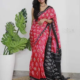 HERE&NOW Pure Cotton Bagru Saree-34