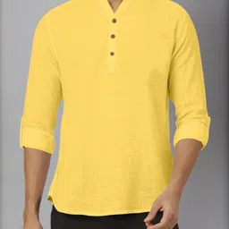 SHOPYCLICK Solid Cotton Blend Straight Kurta-image-13